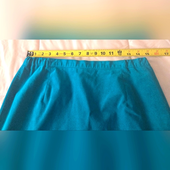 Aqua Blue Washable Faux Suede Skirt and Jacket Suit Set Size 12 - Picture 13 of 16